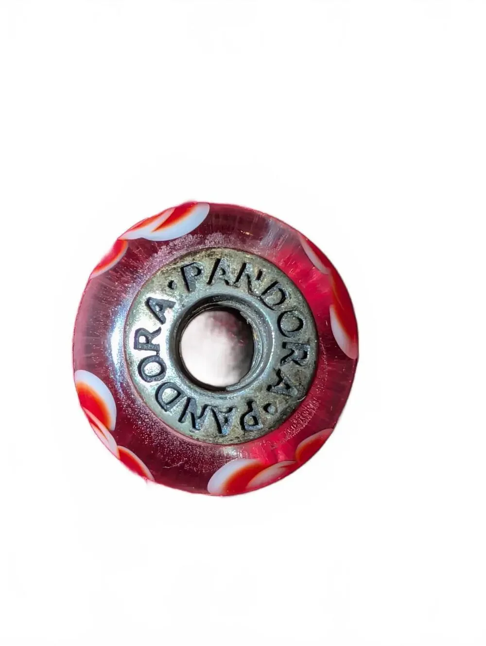 Pandora Pink and Red Glass Floral Charm Bead